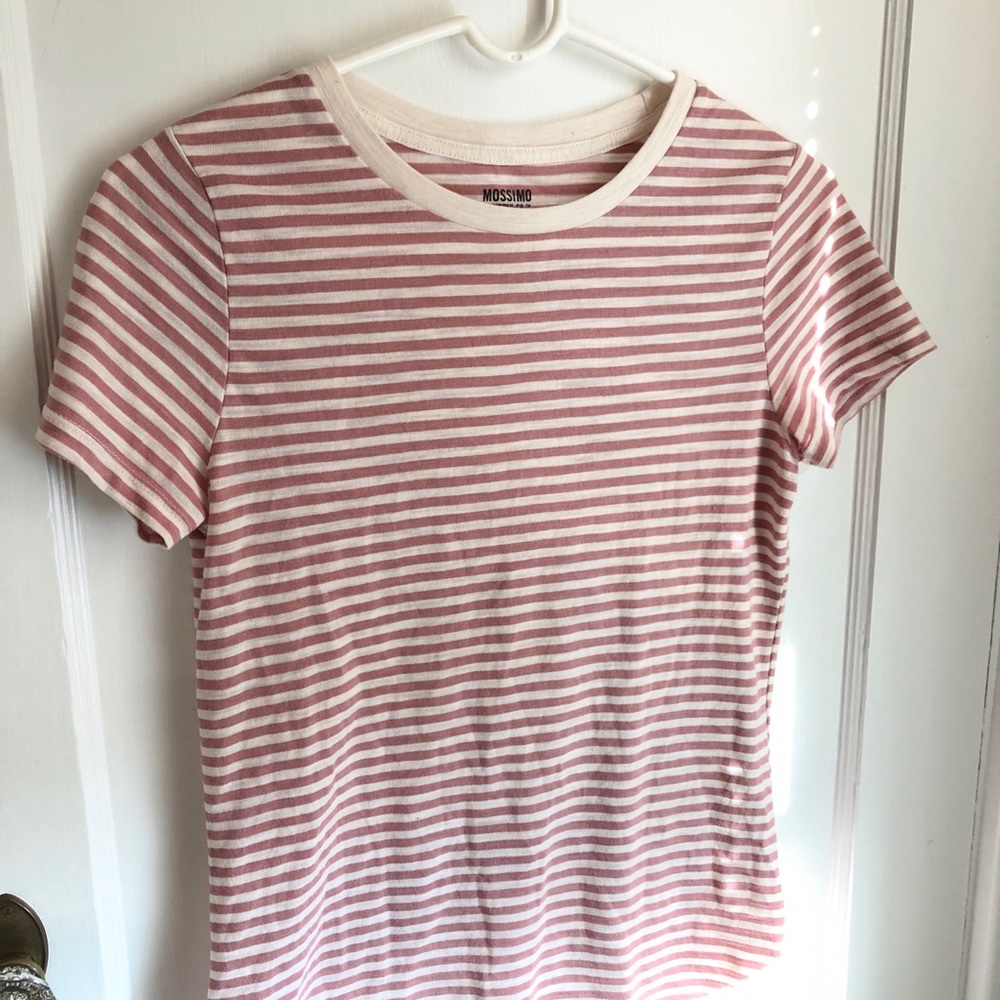 Pink & cream striped shirt